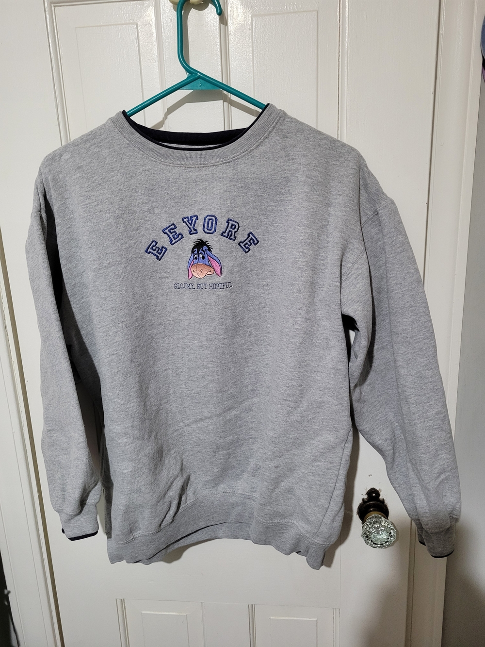 Vintage Eeyore Grey Embroidered Crewneck Sweatshirt
